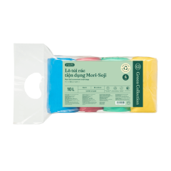 Lô 4 cuộn túi rác màu tiện dụng Inochi Mori-Soji size S 10 lít