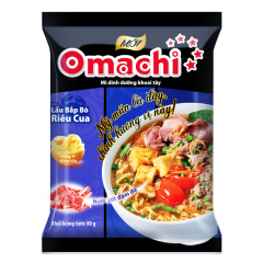 Mì Omachi bắp bò riêu cua gói 80g