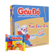 Thùng 30 mì Gấu Đỏ tôm chua cay 65g
