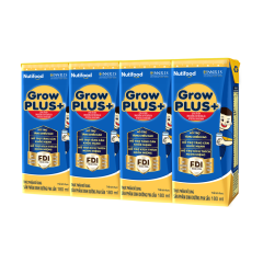 Lô 4 sữa Grow Plus tăng cân vani 180ml