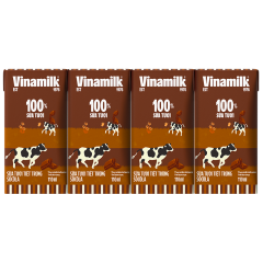 Lốc 4 sữa Vinamilk 100% socola 110ml
