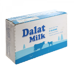 Thùng 12 lốc 4 sữa tươi tiệt trùng Dalatmilk ít đường 180ml