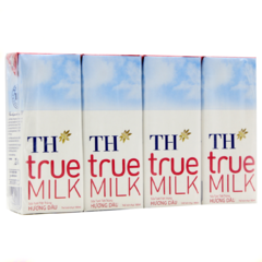 Lô 4 hộp sữa TH true Milk hương dâu 180ml