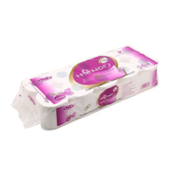 Lô 10 cuộn giấy vệ sinh Hà Nội 3 lớp màu tím