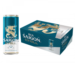 Thùng 24 lon bia Saigon Chill 330ml