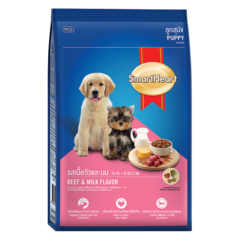 Thức ăn chó con SmartHeart vị thịt bò & sữa 1.3kg