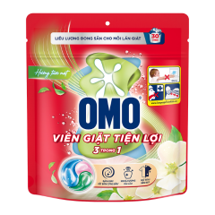 Túi 30 viên giặt OMO 3 trong 1 hương tươi mát 315g