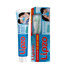 Bộ kem đánh rắng + bàn chải Lipzo 3 tác dụng 190g