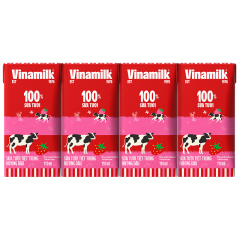 Lốc 4 sữa Vinamilk 100% 110ml dâu