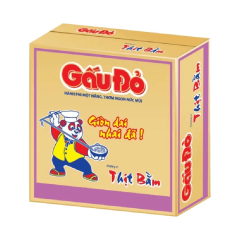 Thùng 30 gói Mì Gấu Đỏ thịt bằm hành phi 63g