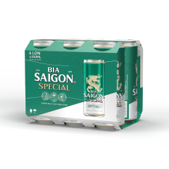 Lốc 6 lon bia Saigon Special Sleek 330ml