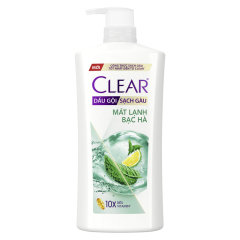 Dầu gội Clear bạc hà mát lạnh sạch gàu chai 880g