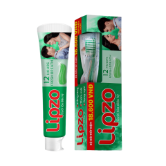 Bộ kem đánh rắng + bàn chải Lipzo 12h rạng ngời 185g
