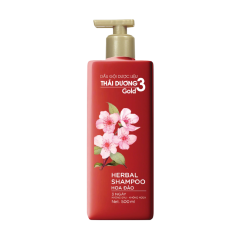 Dầu gội dược liệu Thái Dương 3 Gold hương hoa đào 500ml