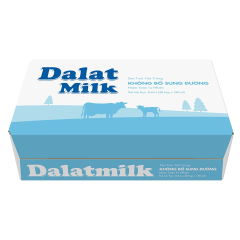 Thùng 12 lốc 4 Sữa Dalatmilk không đường 180ml