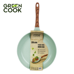 Chảo đúc đáy từ Green Cook GCP06-28IH xanh ngọc 28cm