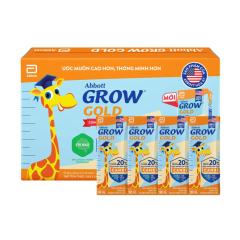 Thùng 12 sữa Abbott Grow Gold hương vani hộp 180ml x 4