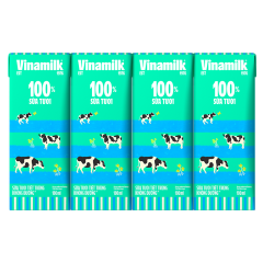 Lốc 4 sữa Vinamilk 100% không đường 180ml