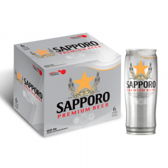 Lô 6 bia Sapporo lon 650ml