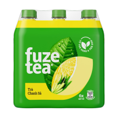 Lô 6 trà chanh sả Fuzetea chai 450ml