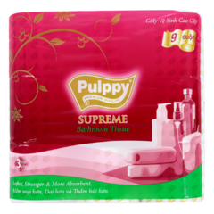 Giấy vệ sinh Pulppy cao cấp 3 lớp 9 cuộn